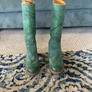 Vintage teal Frye Campus higher heel boot